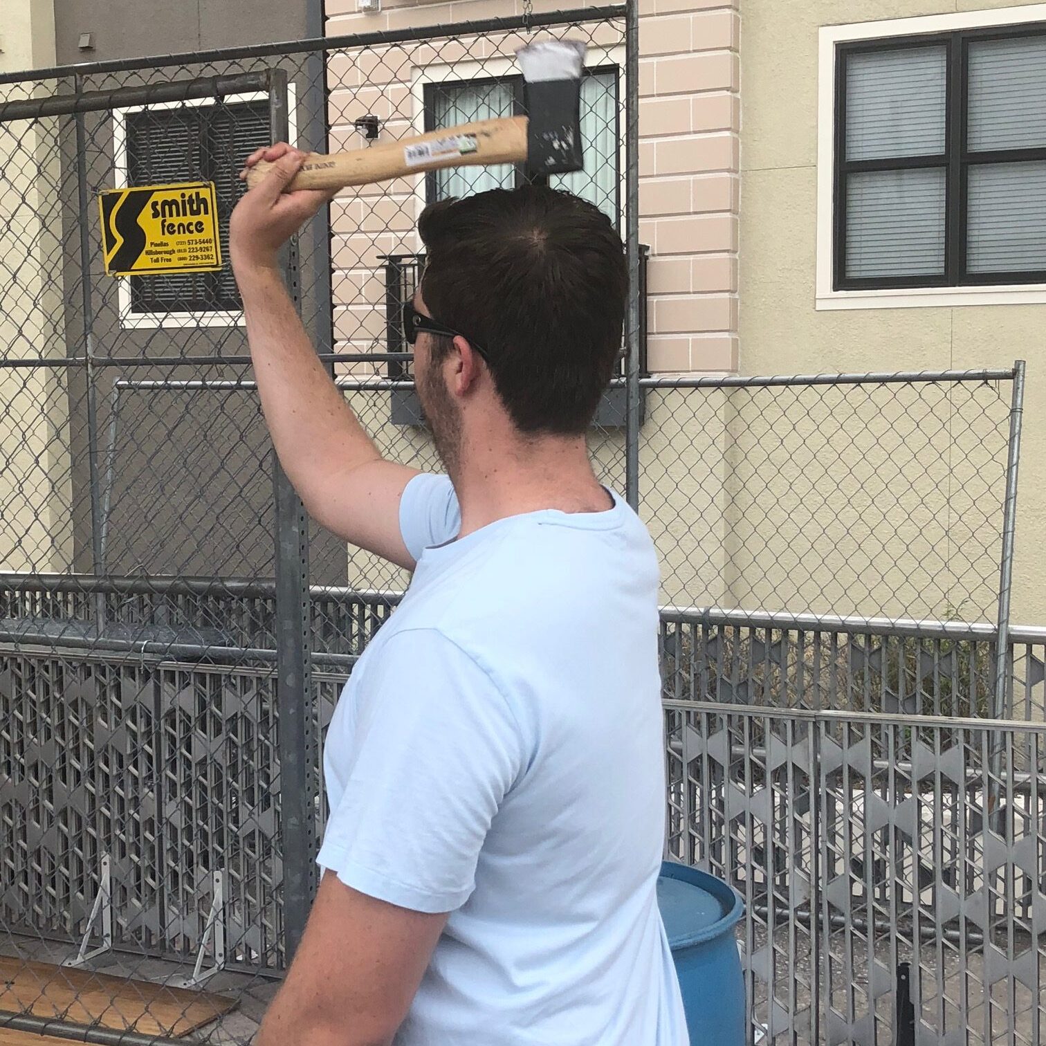 One handed Axe throwing.